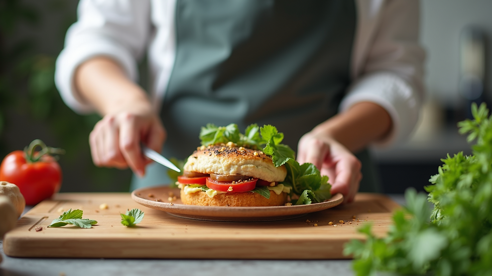 Close-up view of a nutritionist preparing a healthy meal plan