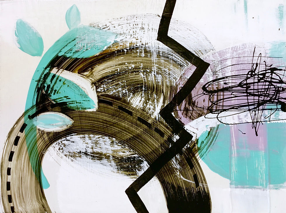 GardenWorks#2 -mixed media on board