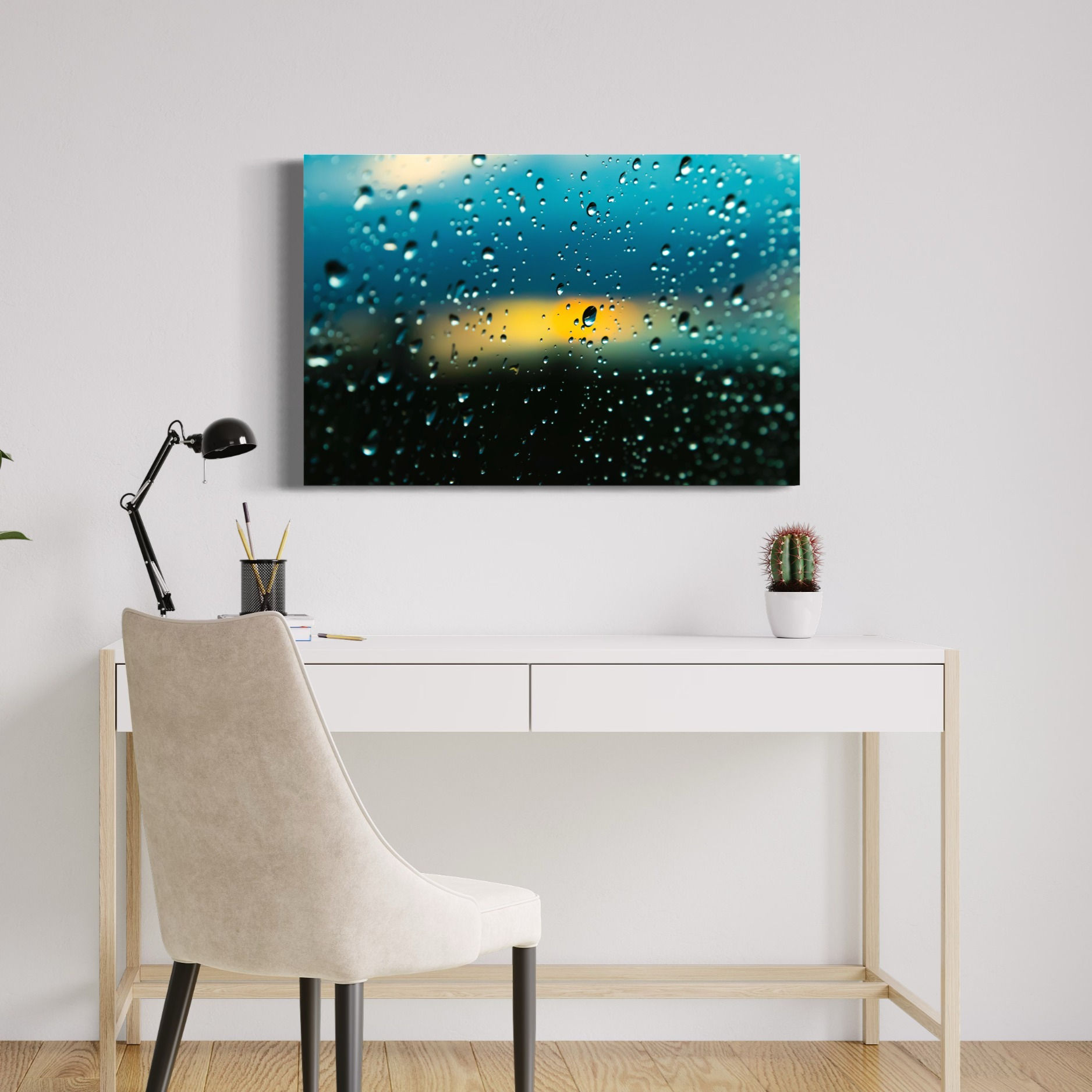 16x24 RAINY SUNSET. METAL PRINT. Ready to Hang!
