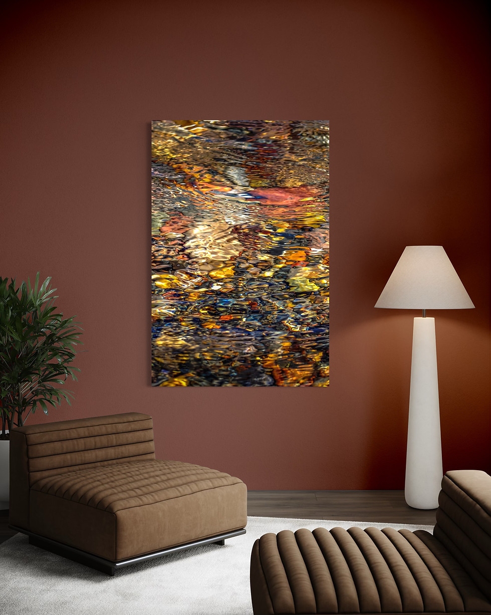 Thumbnail: 24x36" STAINED GLASS WATER  #2- Metal Print. Ready to Hang!