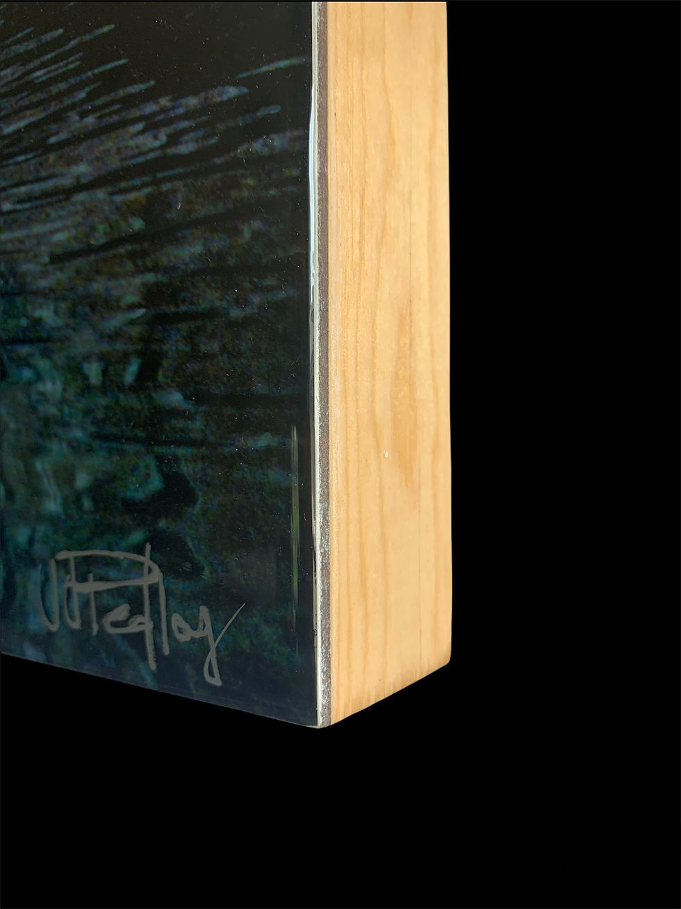 Thumbnail: 16"x20" CANAL. WOODEN MOUNT.  Ready to Hang!