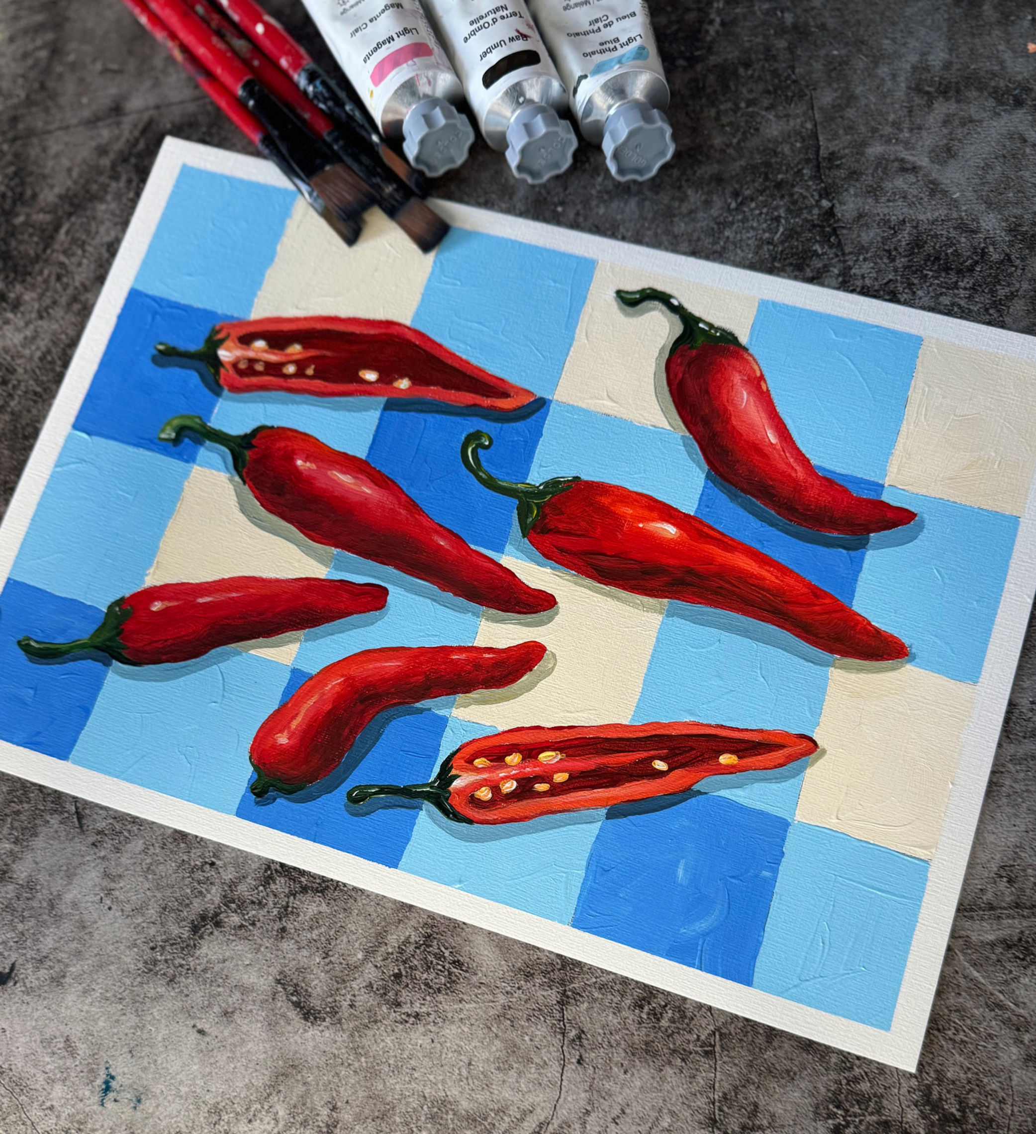 Chilli pepers print A4