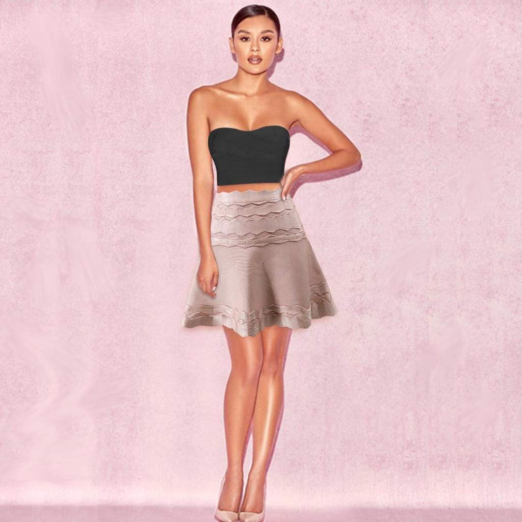 BEIGE bandage skirt