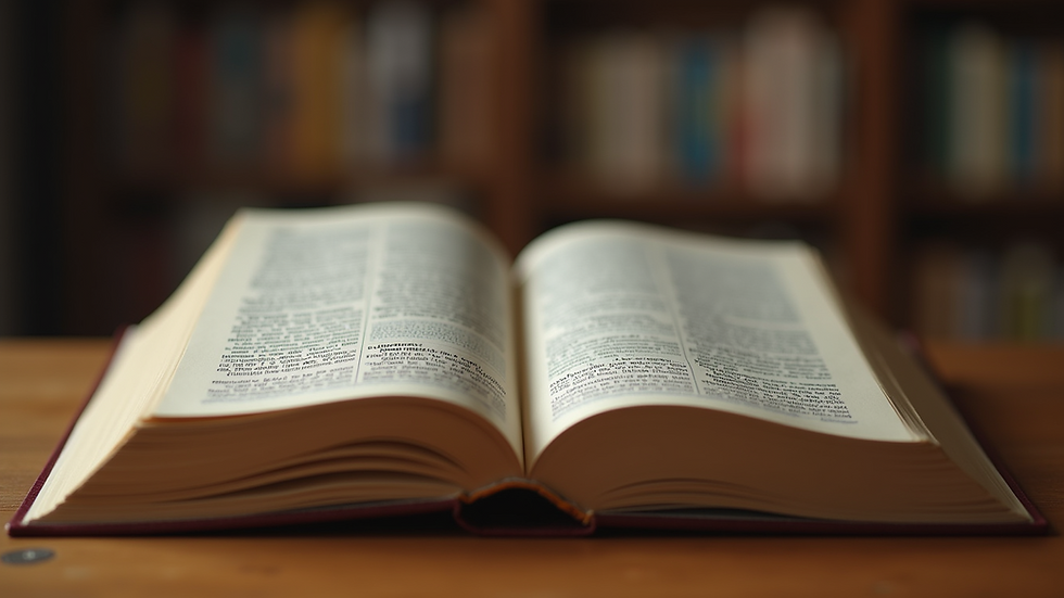 Eye-level view of a law book on a wooden table