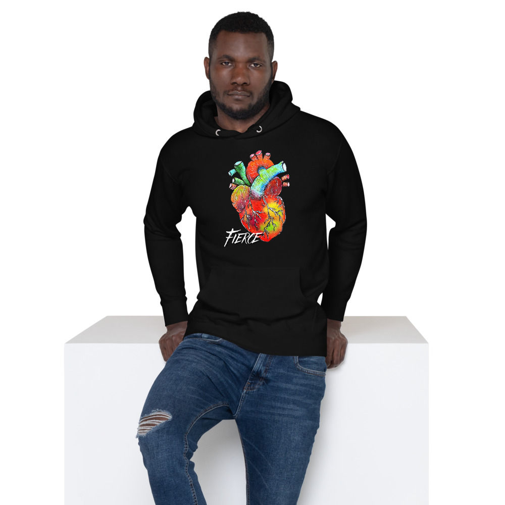 FIERCE Heart Hoodie | Finger-painting by Kendra Fierce