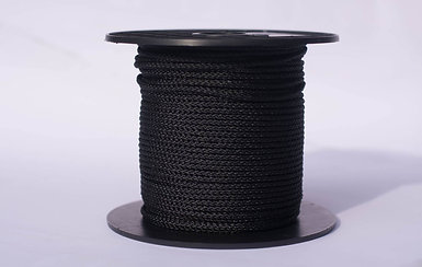 Tresse PES Noir Ø10mm avec âme // fils préétirés Bobine 100m