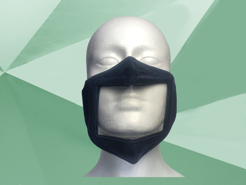 Thumbnail: Clear Panel Lip Reading Shape Face Covering - Reusable (Pack of 2)