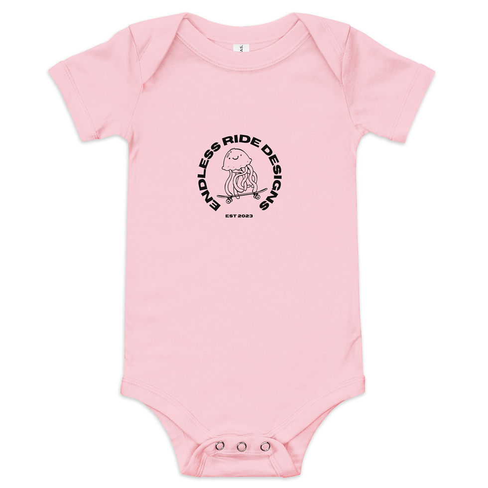 Thumbnail: Kingsley Black Logo, Baby short sleeve one piece - click for color options