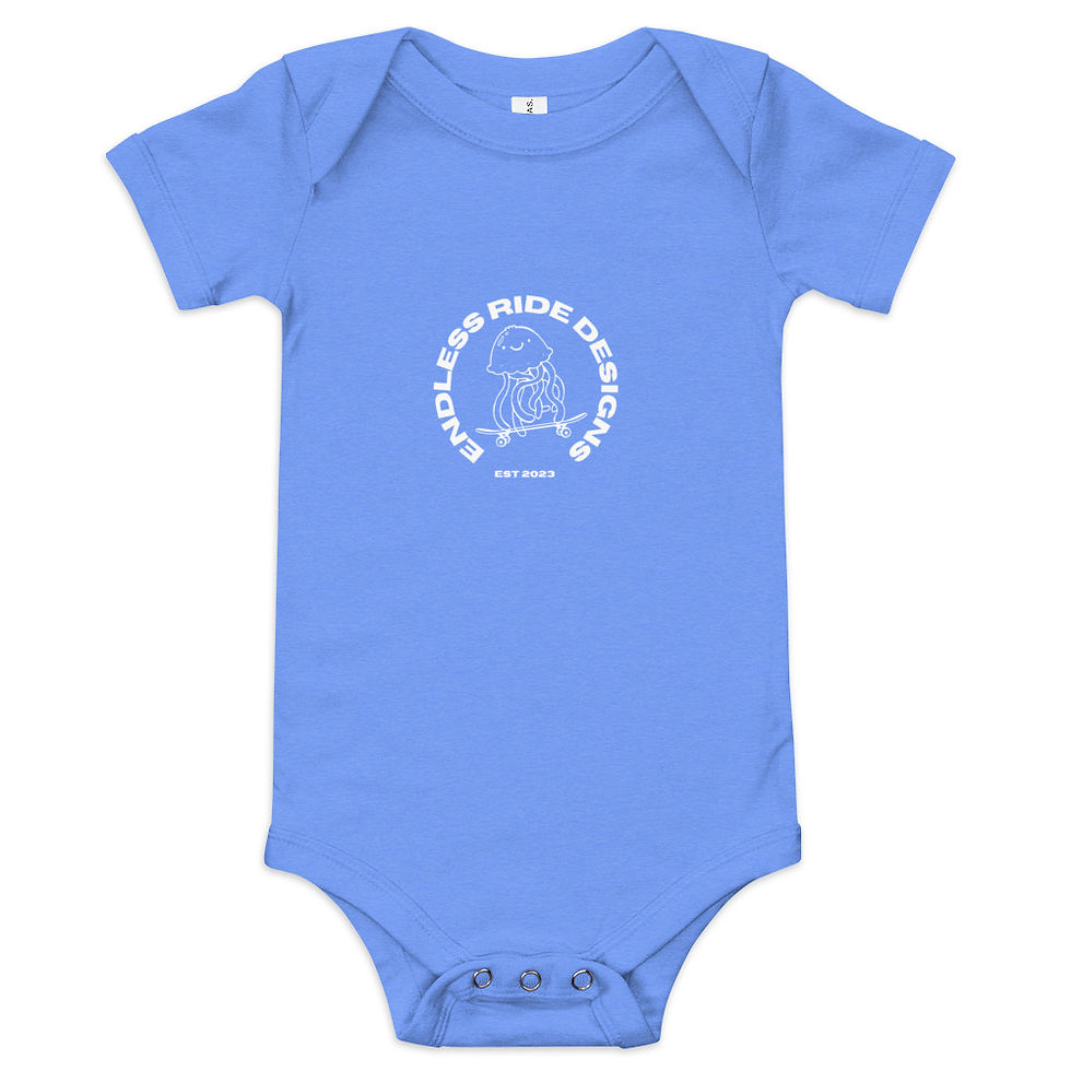 Thumbnail: Kingsley White Logo, Baby short sleeve one piece - click for color options