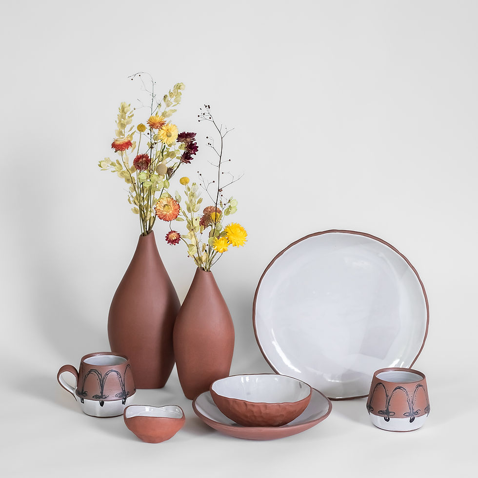 Thumbnail: Shallow Bowl; Red Stoneware