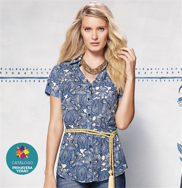Camisa estampa porcelana chinesa