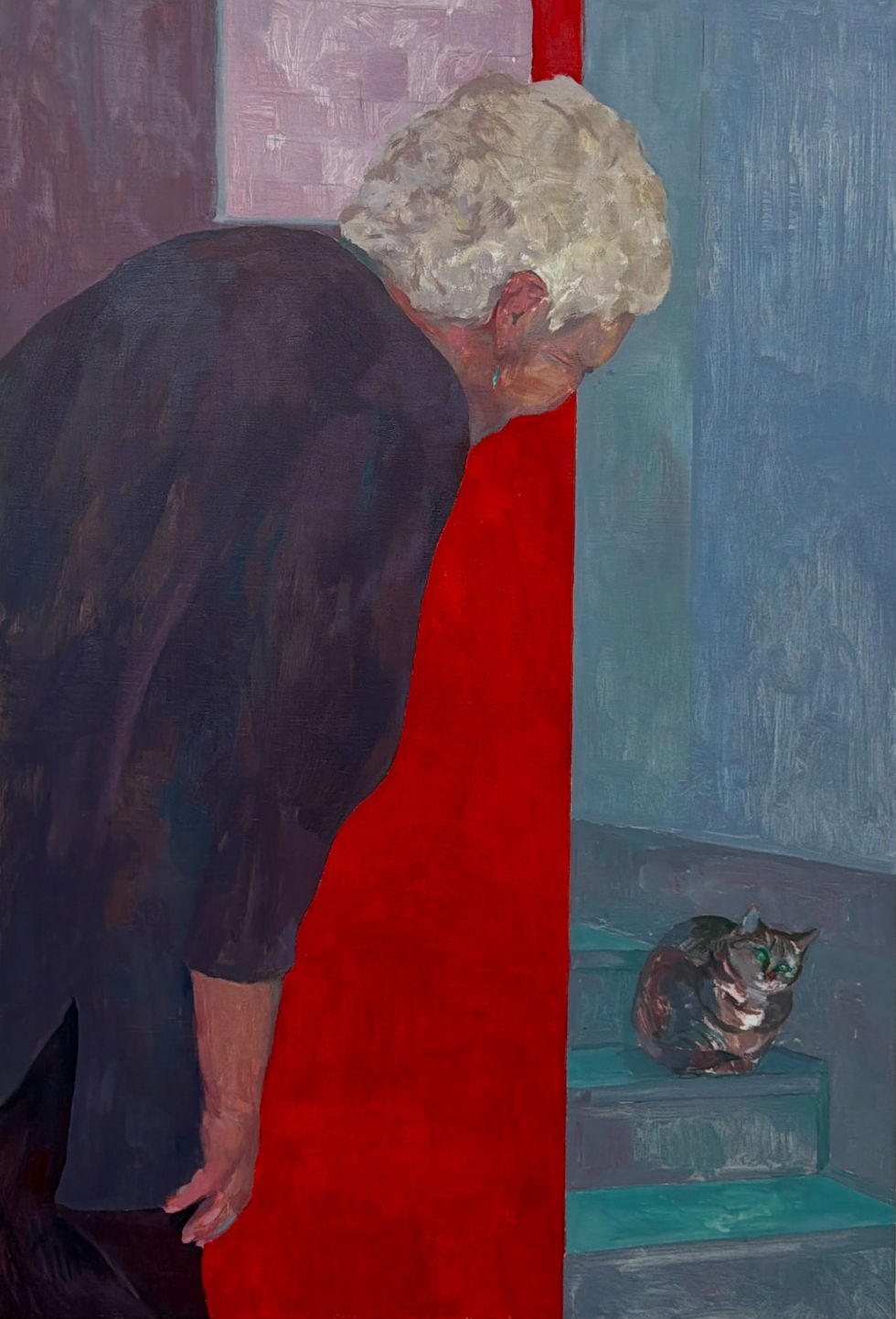 Untitled mother and cat, a 2026 oil painting by Antony Rieck
