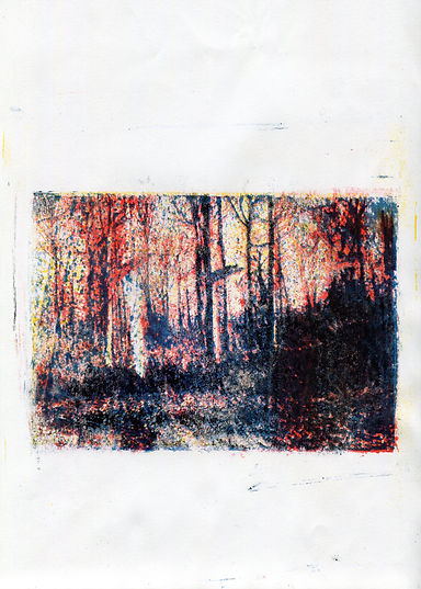 arbres 2, monoprint, 2023