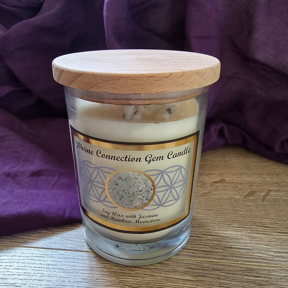 Moonstone Crystal Candle