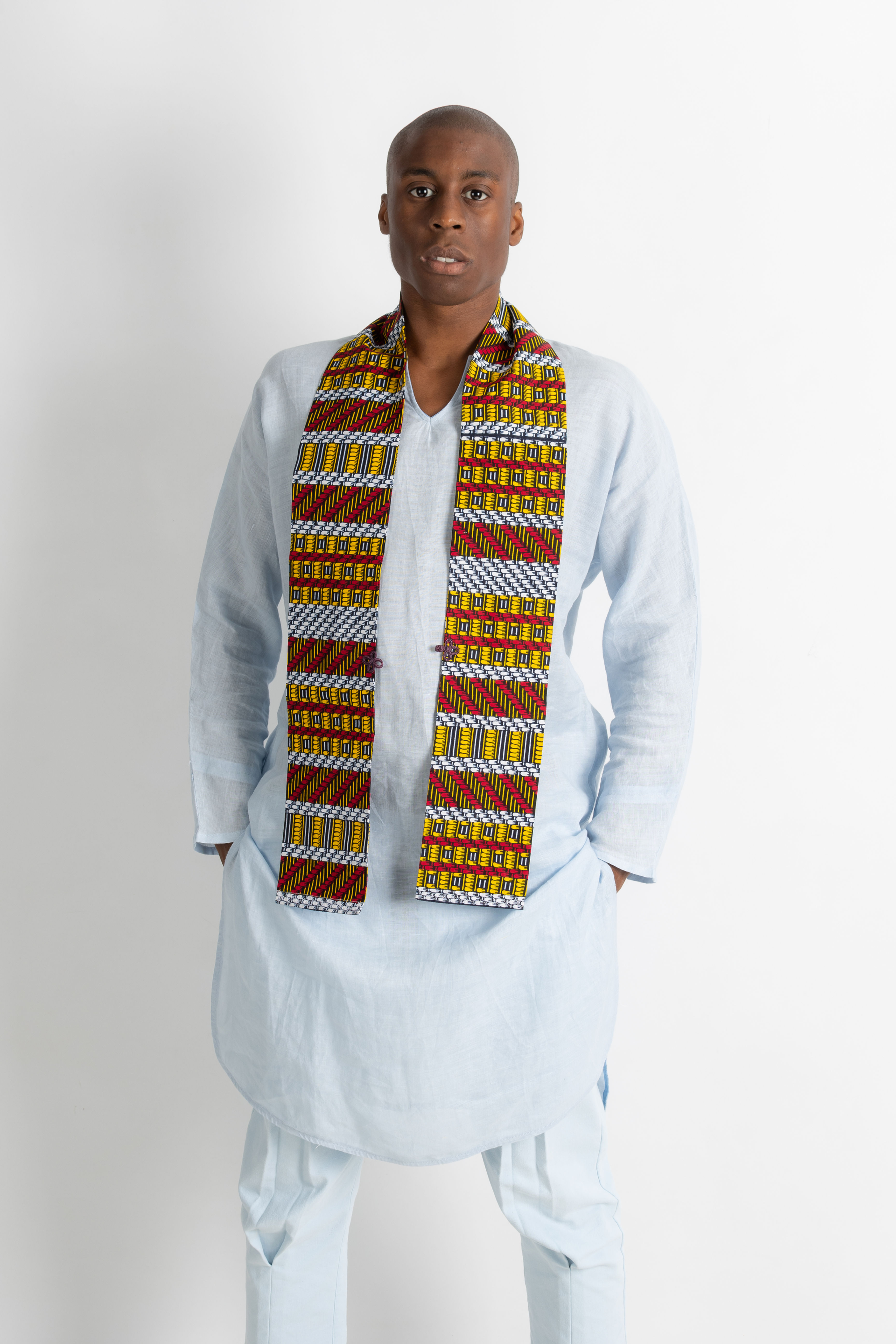 Derby's - Tunique longue YHVH en lin - bleu ciel