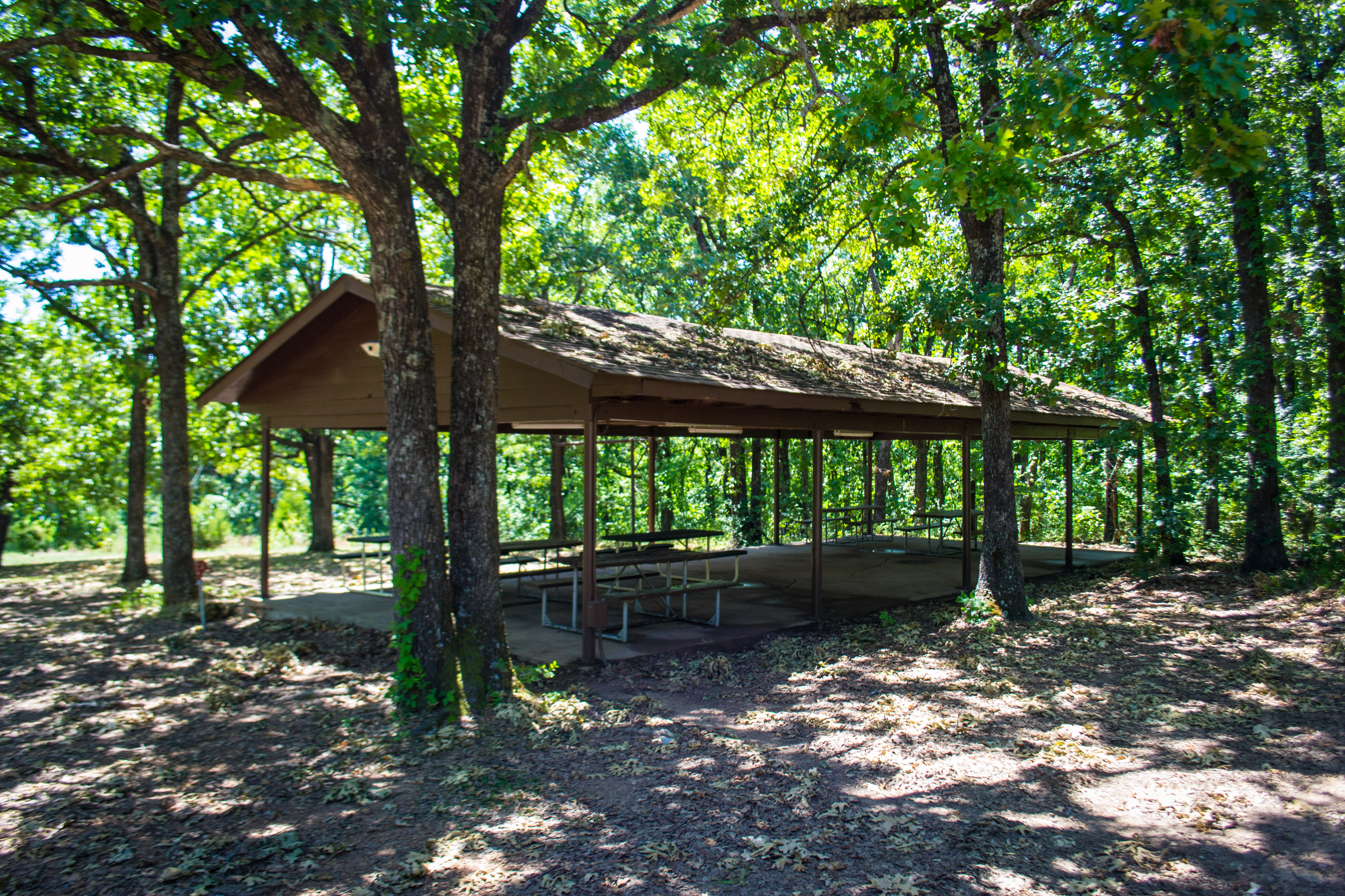 Outdoor picnic tables
