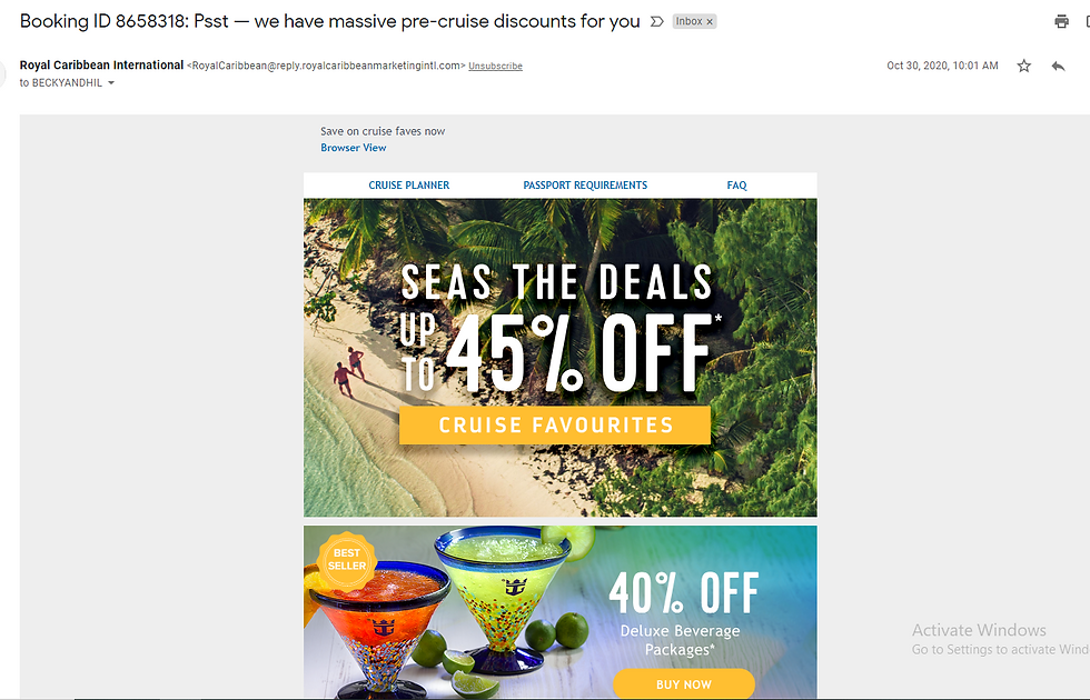 Royal Caribbean pre-cruise discounts