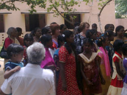 Gathering in front of old bldg-1.jpg