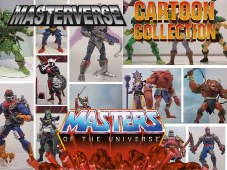 SDCC 2025 Reveal: Masters of the Universe Masterverse and Origins Cartoon Collection figures.