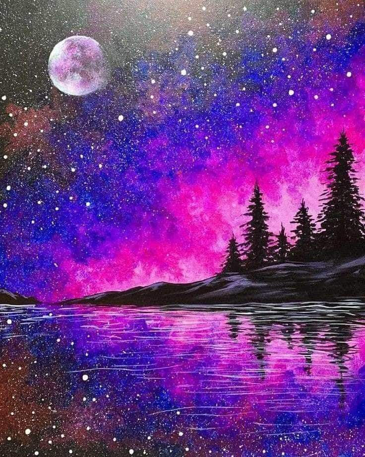 Trees and the night sky