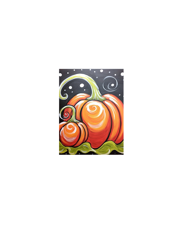 Swirly Pumpkin 16x20 Guided Painting