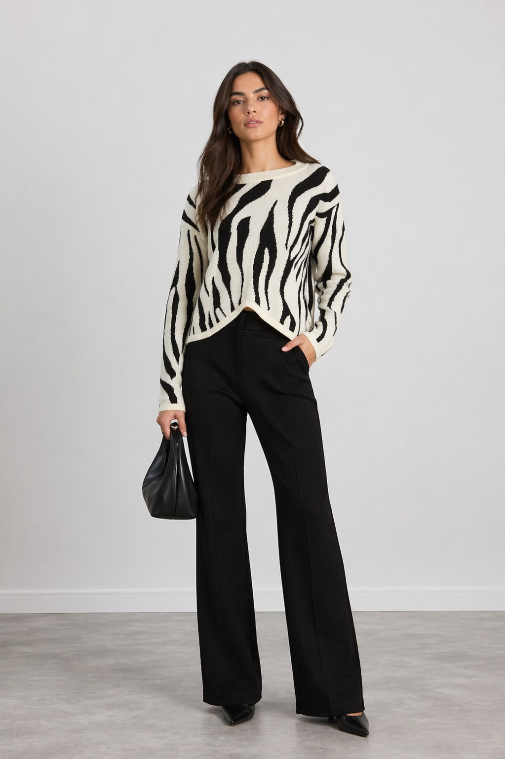 Zebra Desenli Kazak