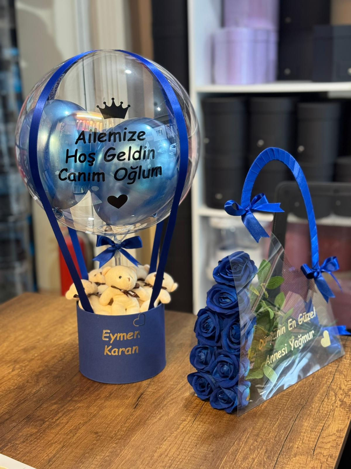 Ailemize Hoş Geldin Bebek Balon ve Çanta 2'li set