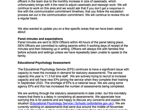 Communication and Service Priority Update for Parents: SEND Service