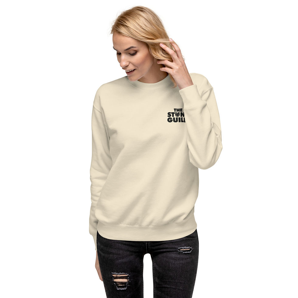 Thumbnail: Light Premium Sweatshirt (unisex) - 1-colour Logo - Front & Back