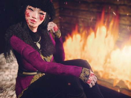 A cozy fireplace