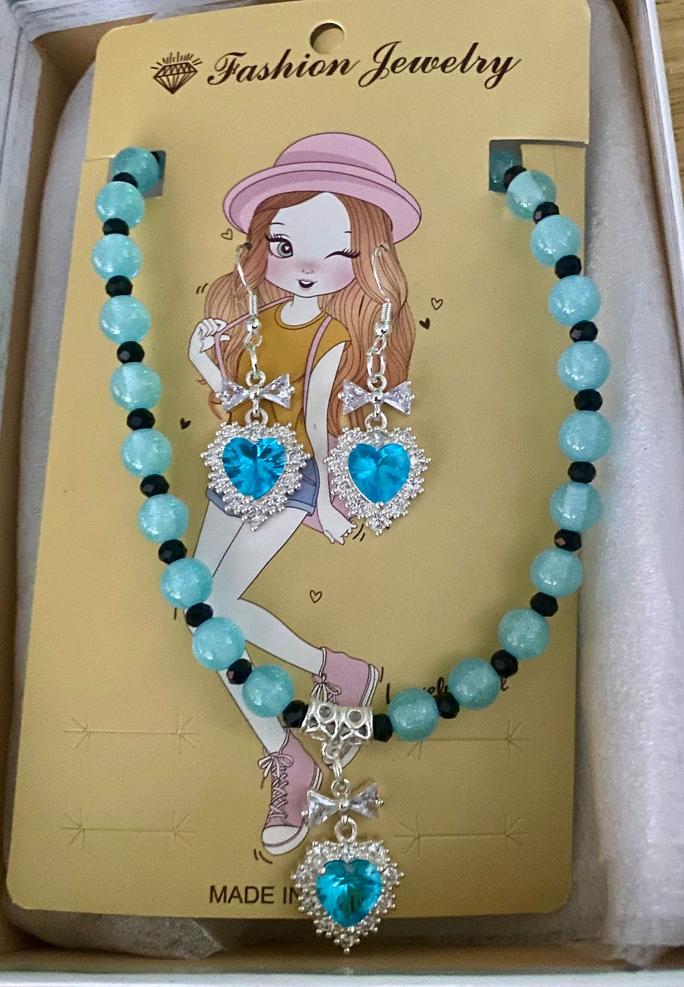 Lovely heart necklace set “3 piece set