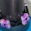 Thumbnail: Black and purple flower stretchy bracelet 