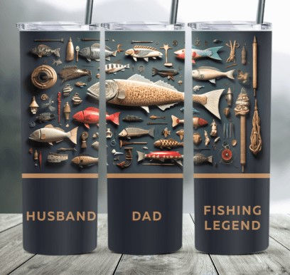 HUSBAND, DAD, FISHING LEGEND 20 oz Tumbler