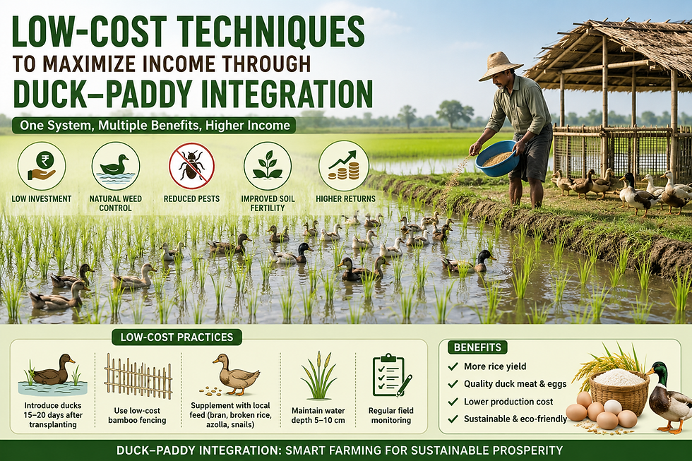 Low-Cost Techniques to Maximize Income Through Duck–Paddy Integration