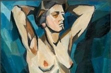 Modella (su sfondo blu)