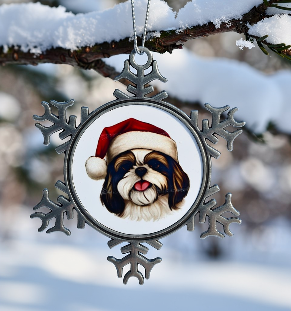 Havanese Dog Snowflake Pewter Ornament 3"Diameter