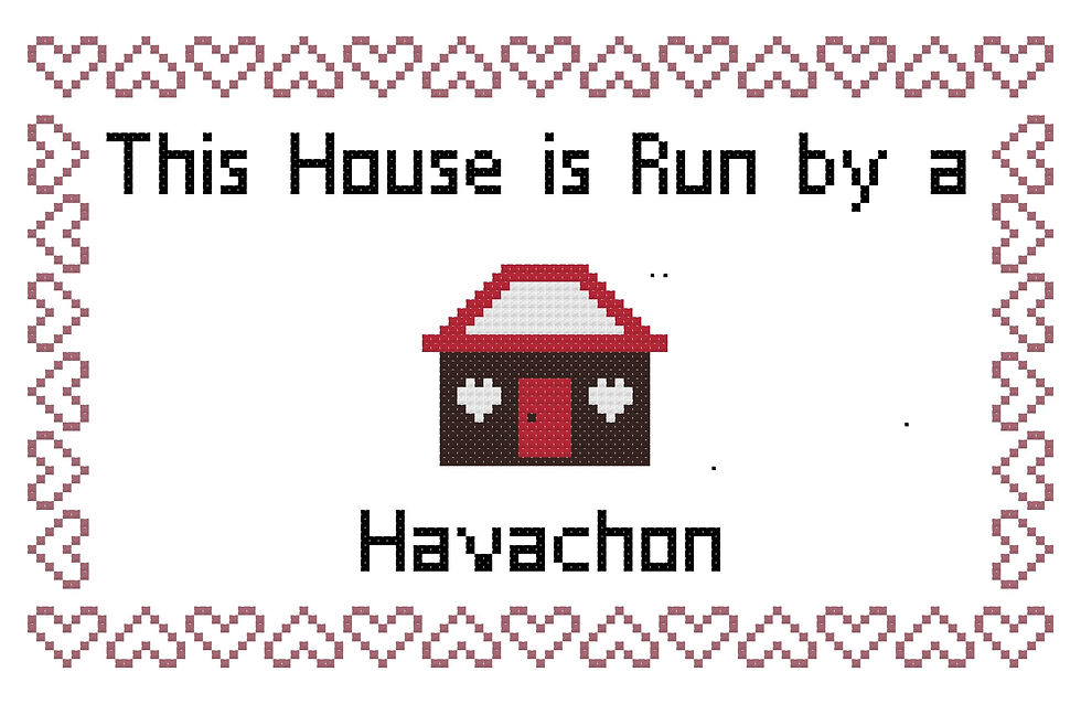 Havachon This house is Run by a Dog Cross Stitch