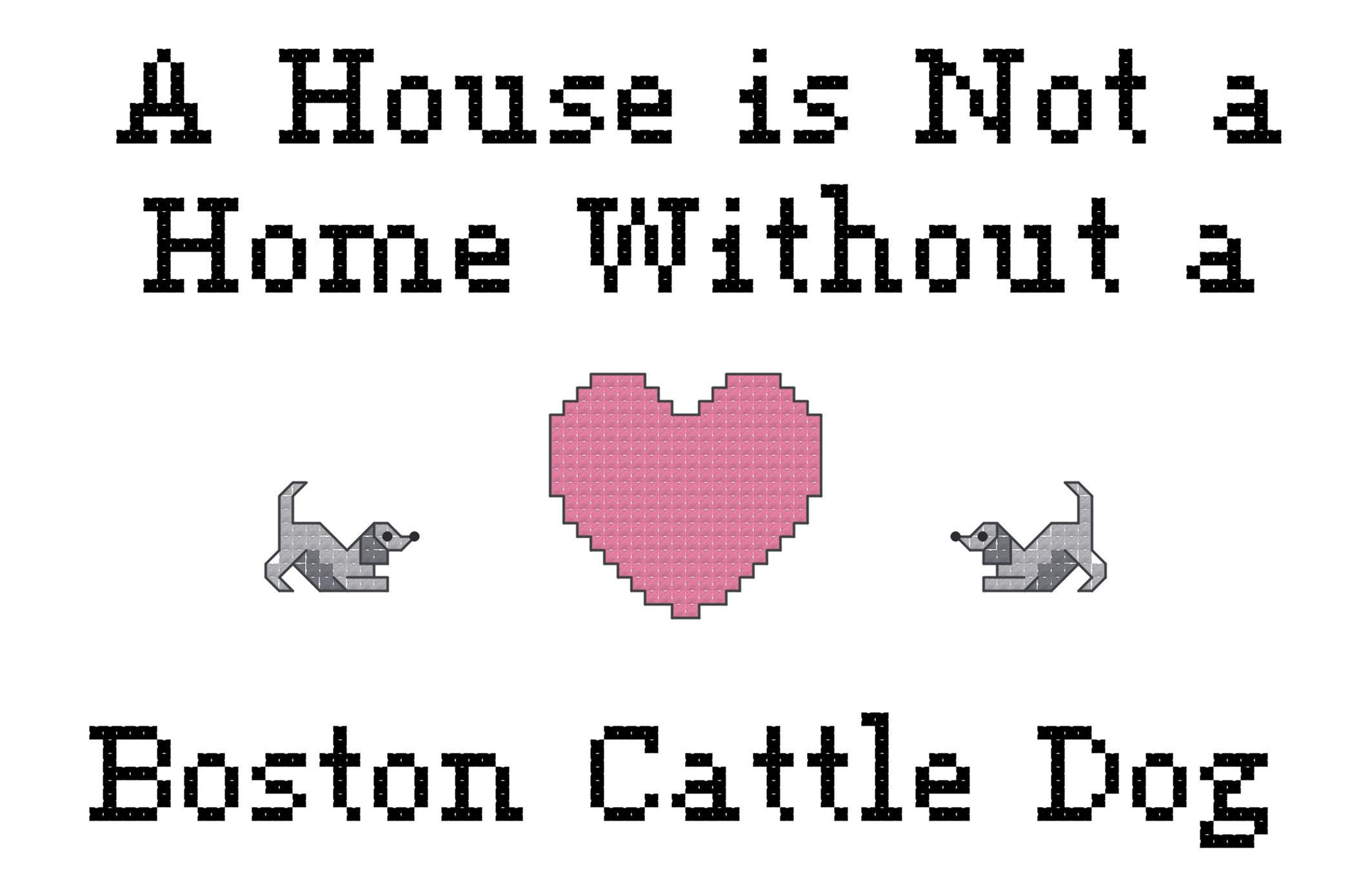 counted cross stitch pattern instant download "Boston Cattle Dog" Ameri-Pooch Dog Boutique