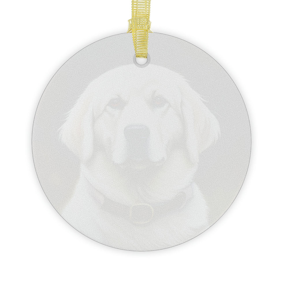 round glass suncatcher with portrait of a Kuvasz Dog Breed