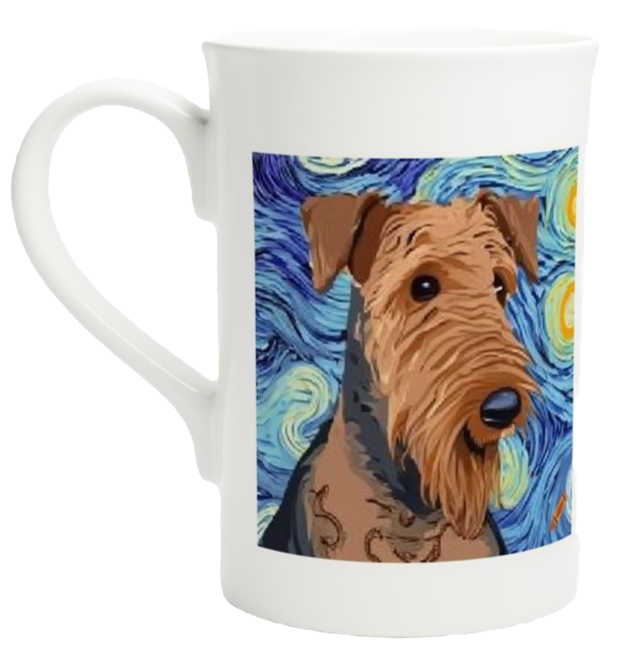 airedale terrier dog teacup coffee mug  cup dog lover gift idea