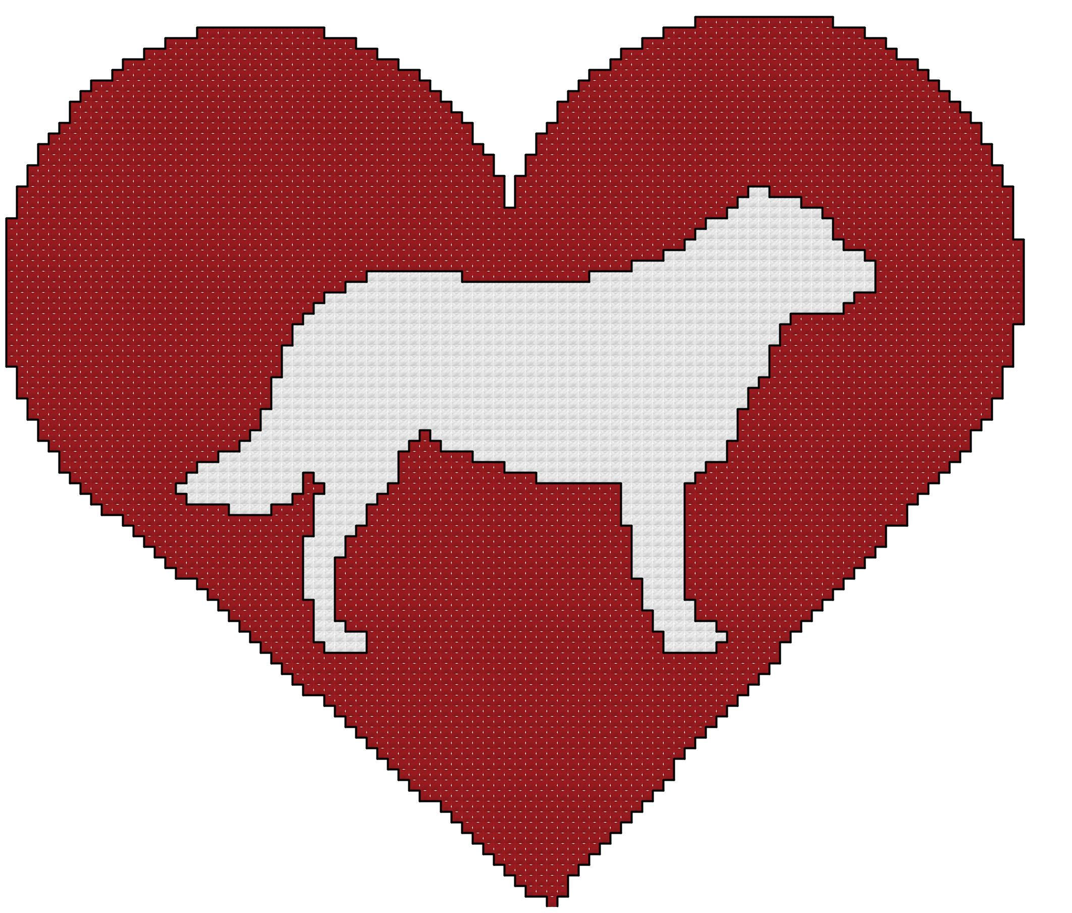 Flat Coated Retriever in Heart Cross Stitch