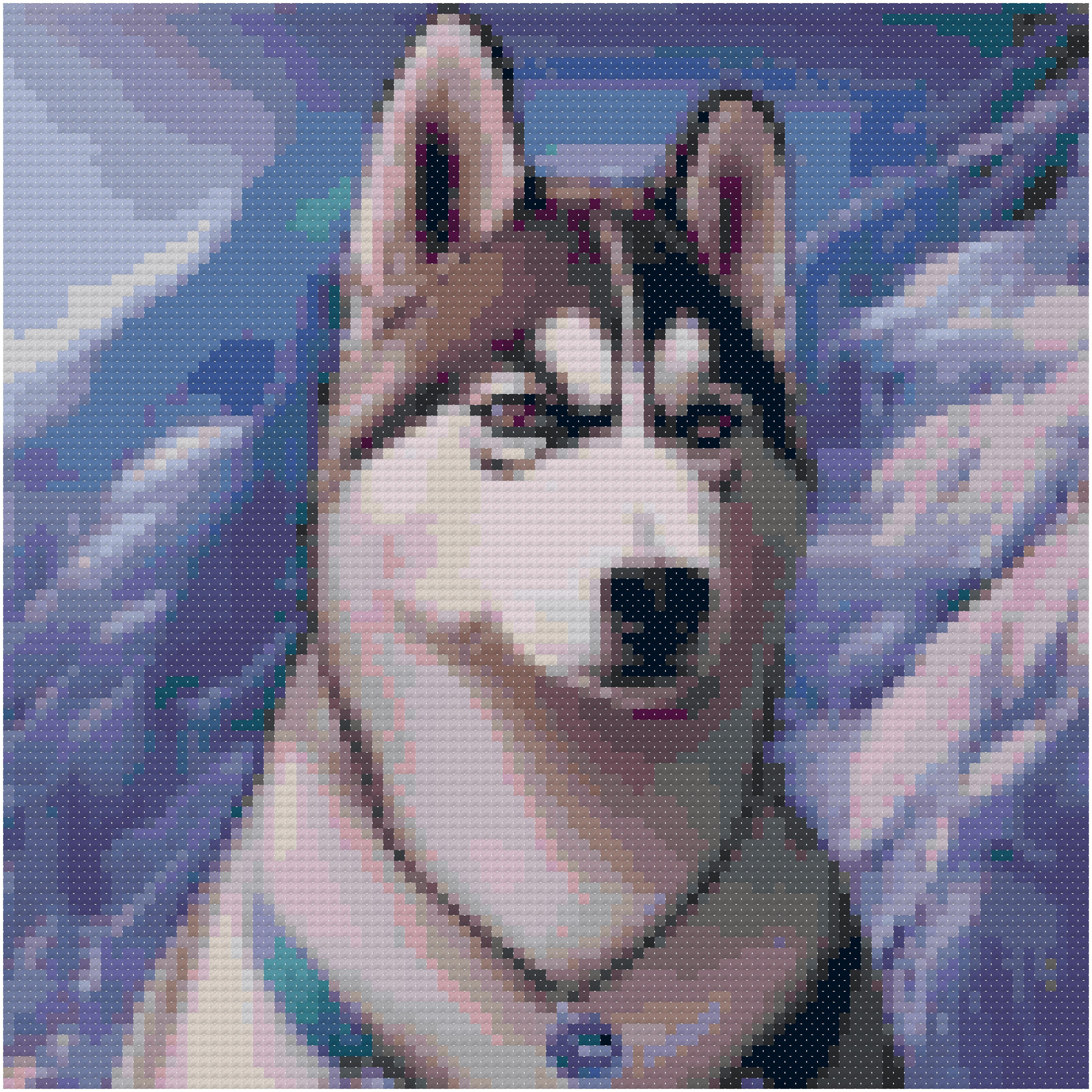 Siberian Husky Portrait Dog Counted Cross Stitch Download