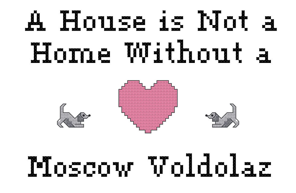 counted cross stitch pattern instant download "A House Is Not a Home Without a Moscow Voldolaz" dog breed