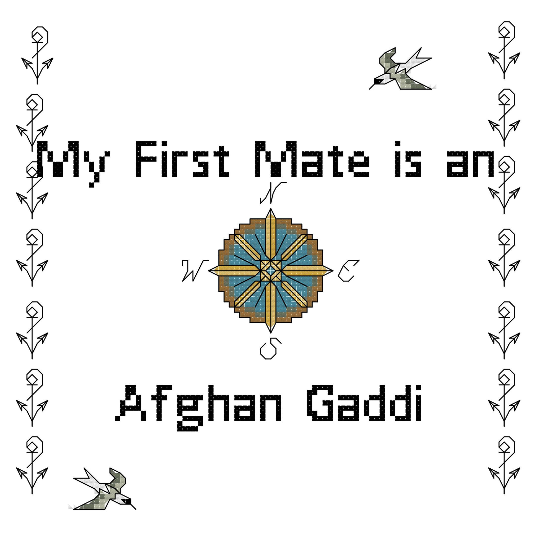 My First Mate Is An Afghan Gaddi dog breed counted cross stitch pattern/graph instant download/pdf