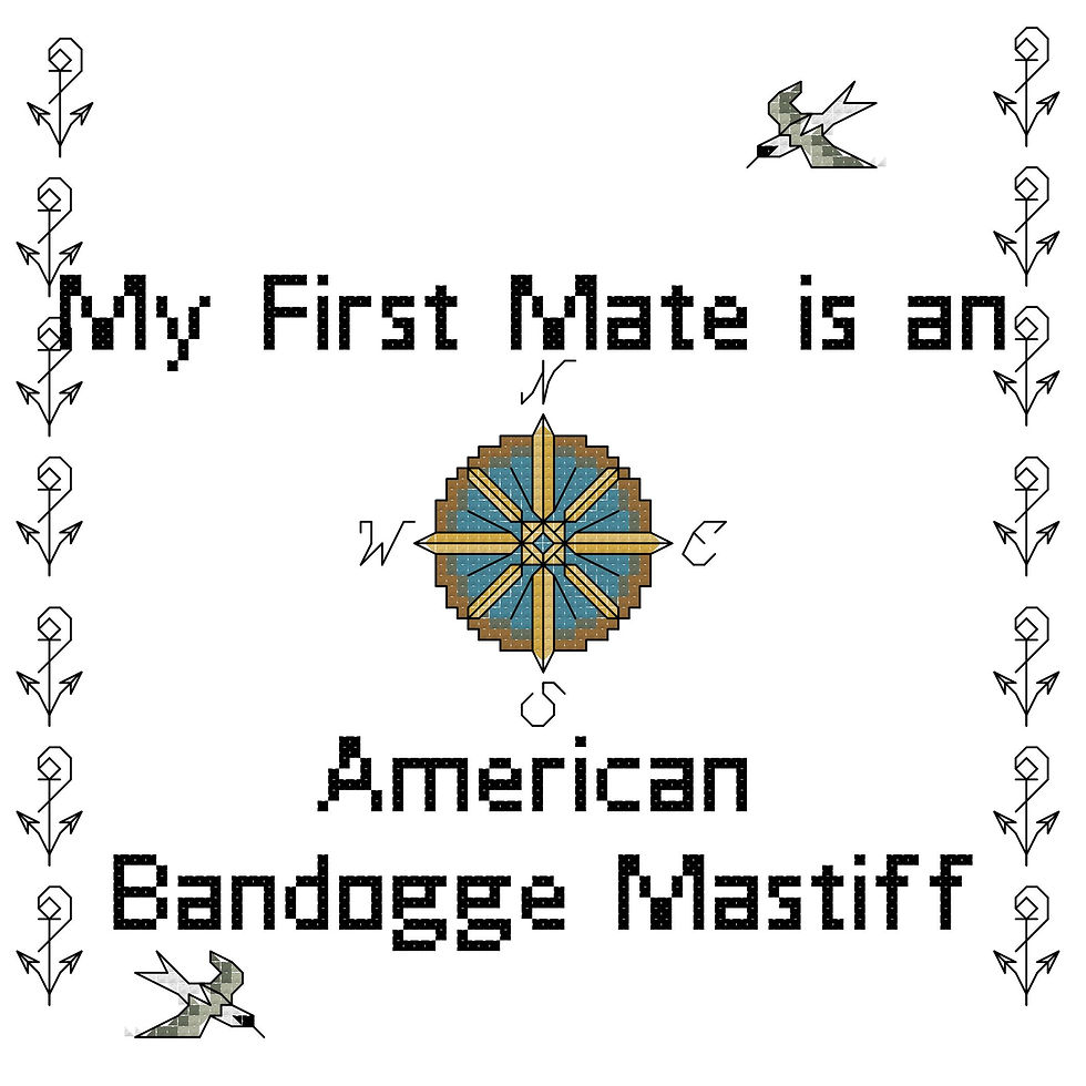 counted cross stitch pattern instant download "My First Mate is an American Bandogge" dog