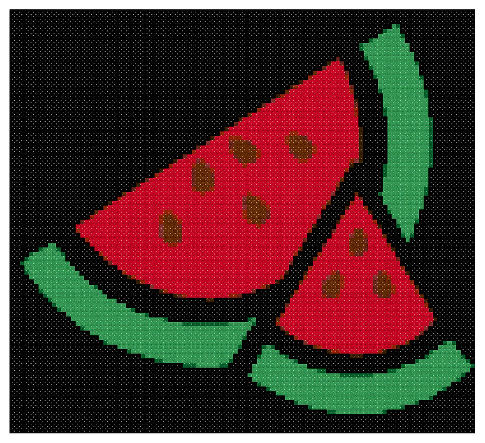 Juicy Watermelon Cross Stitch Pattern
