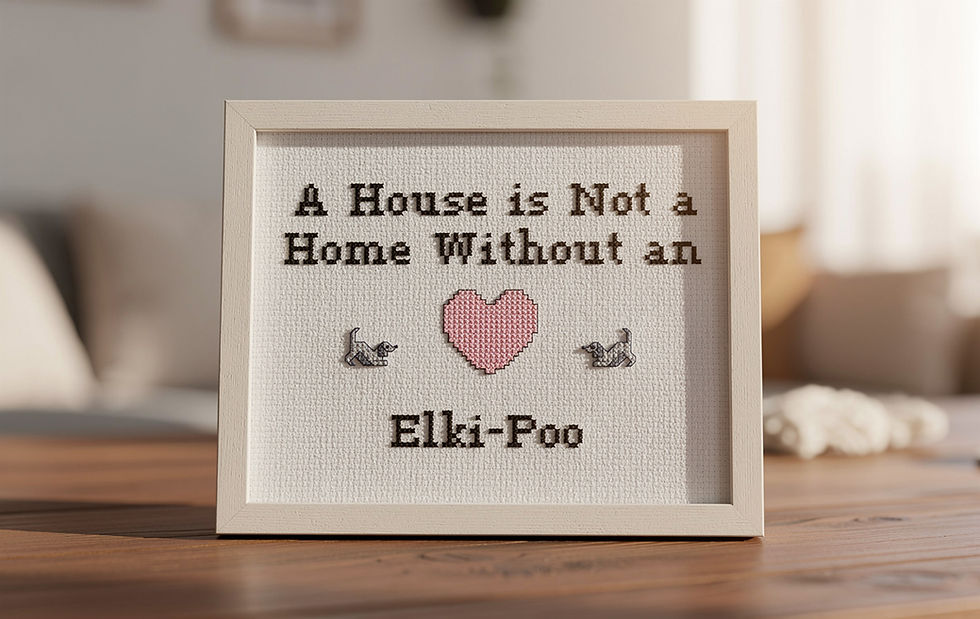 Counted cross stitch instant download pattern a House is not a home without an elki-poo dog