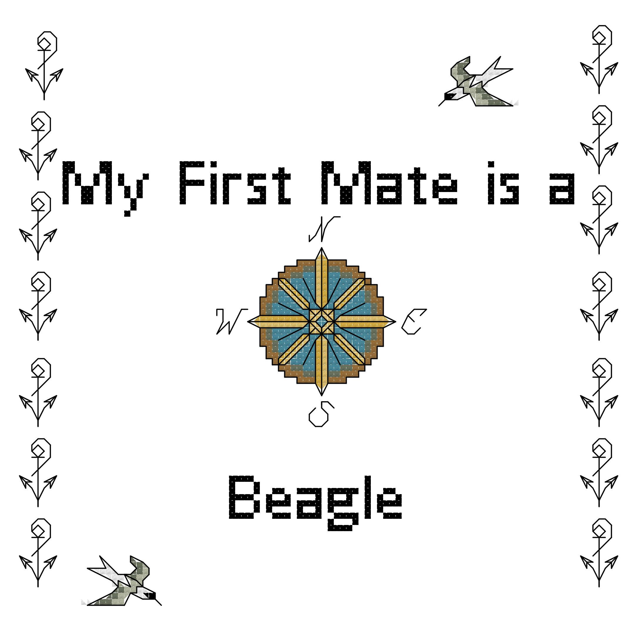 counted cross stitch pattern instant download "My First Mate is a Beagle" dog breed