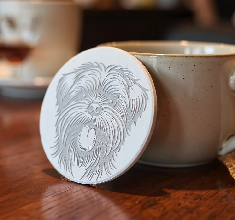 Affenpinscher or Monkey Dog Ceramic Coaster 4-inch diameter