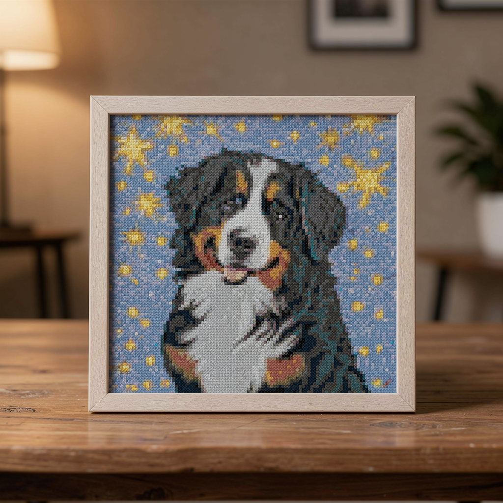 Bernese Mountain Dog Starry Night